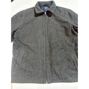 GAP Men’s Grey Wool-Blend Full Zip Jacket – Medium